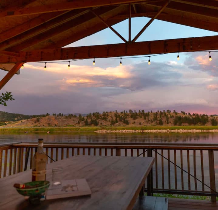 Riverside View from The Yurt at Craig | Fly Fishing Vacation Rental in Craig, MT